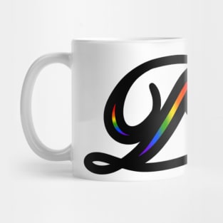 Rainbow Cursive Letter P Mug